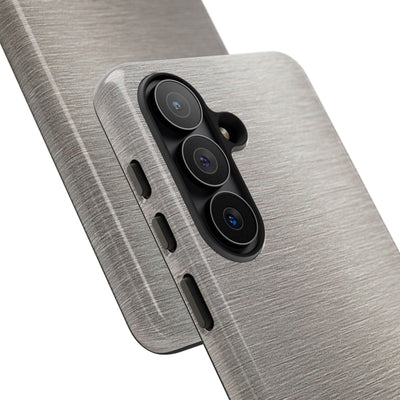 Brushed Silver Alloy · Tough Phone Case for Samsung · Silver