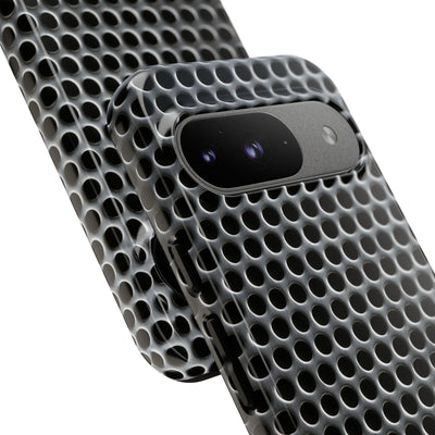 Silver Tough Phone Case for Google Pixel - Brutalist Steel Mesh
