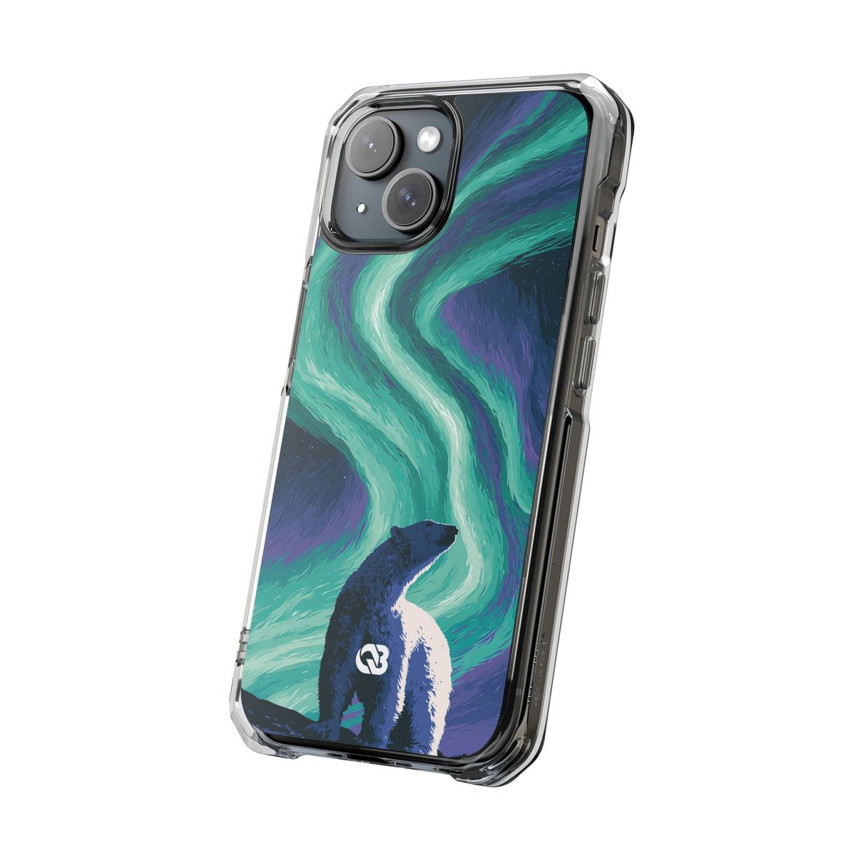 Arctic Aurora Bear · Clear Impact Magnetic Phone Case for iPhone · Teal