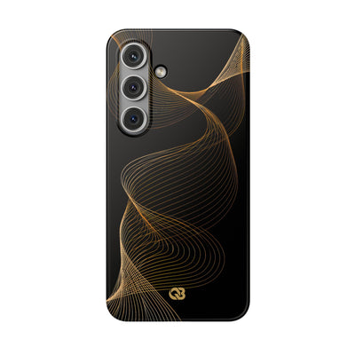 Golden Contour Flow · Lite Phone Case for Samsung · Black