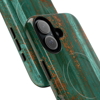 Teal Tough 2.0 Magsafe Phone Case for iPhone - Verdigris Copper Siding