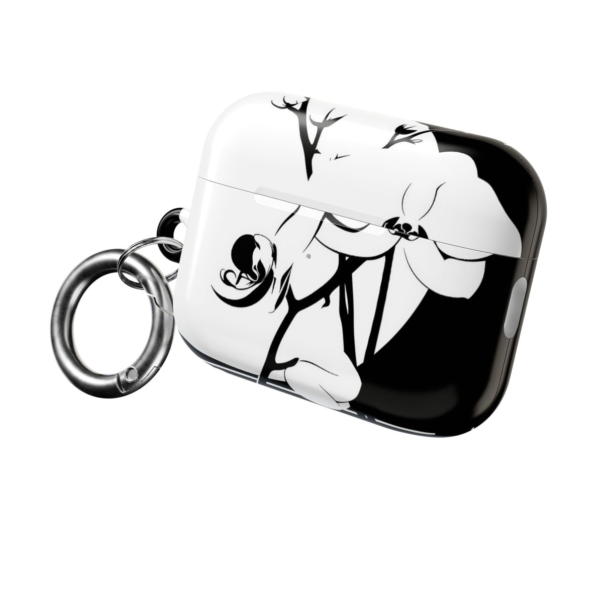 Nocturne Orchid Bloom · Hard Case for AirPods & AirPods Pro · Black