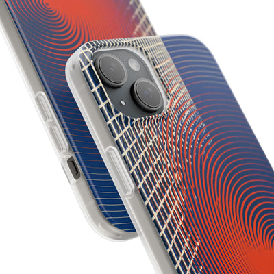 Blue Lite Phone Case for iPhone - Orange Orbit Grid