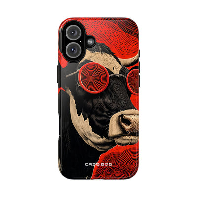 Hypno Cow Crimson iPhone 16 Plus Case - Tough