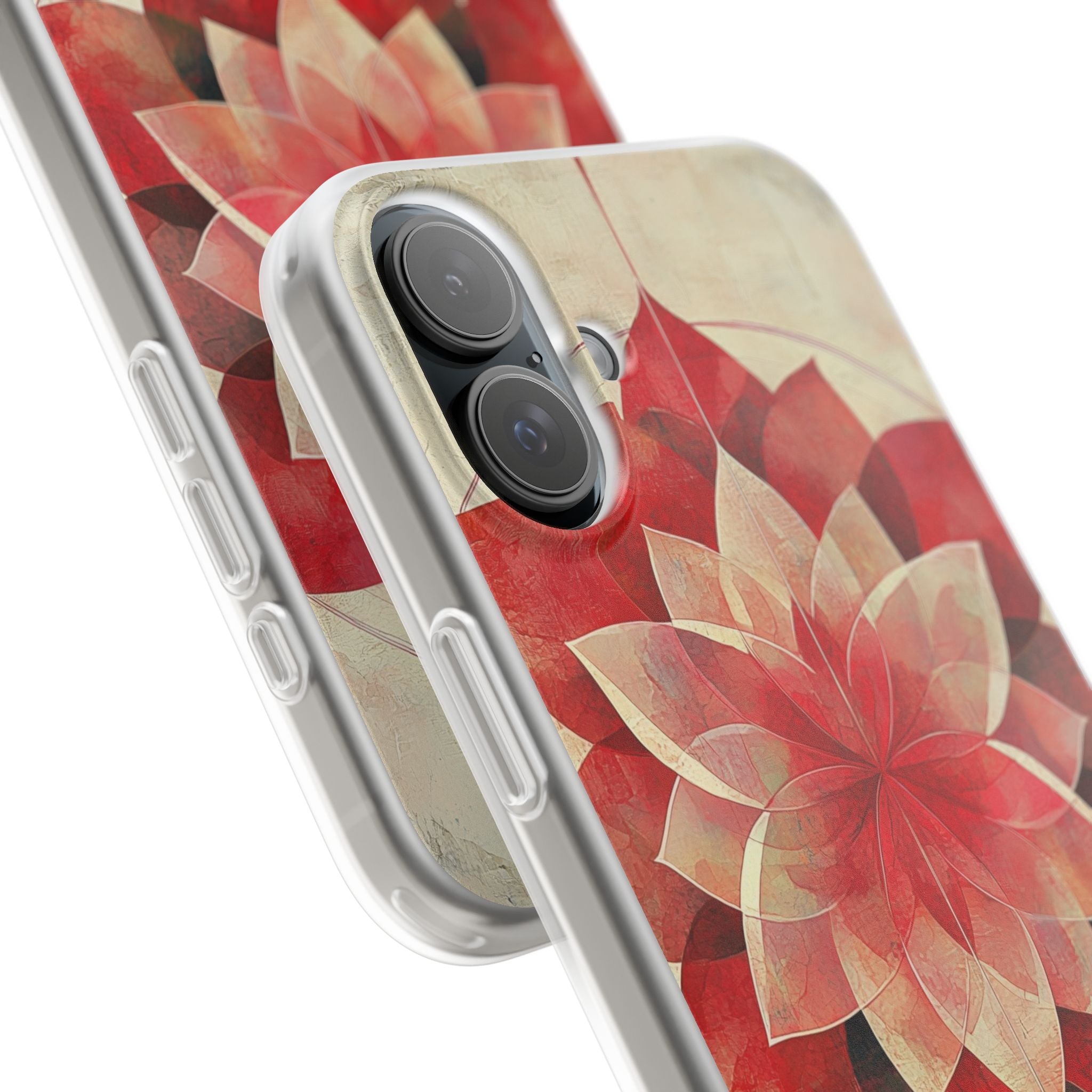 Crimson Bloom iPhone 16 Plus Case - Soft