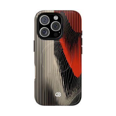 Red Tough 2.0 Magsafe Phone Case for iPhone - Crimson Pulse Topo