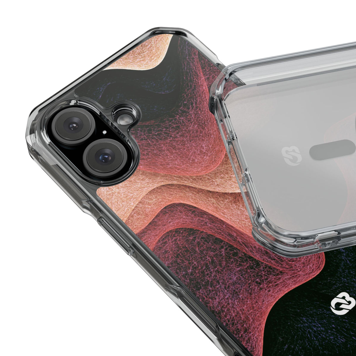 Rose Contour Waves · Clear Impact Magnetic Phone Case for iPhone · Pink