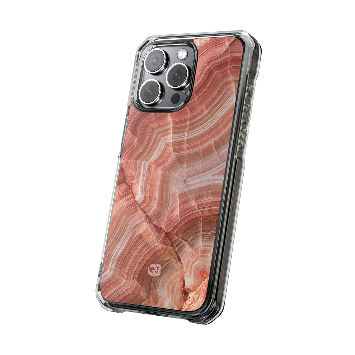 Blushing Rose Strata · Clear Impact Magnetic Phone Case for iPhone · Pink
