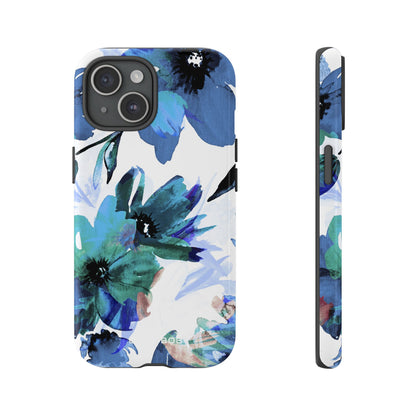 Blue Blossom Radiance iPhone 15 Case - Tough