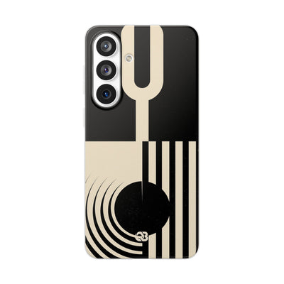 Black Lite Phone Case for Samsung - Ivory Signal Grid