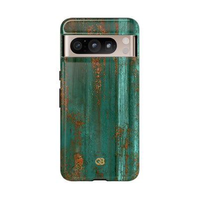 Teal Tough Phone Case for Google Pixel - Verdigris Copper Siding