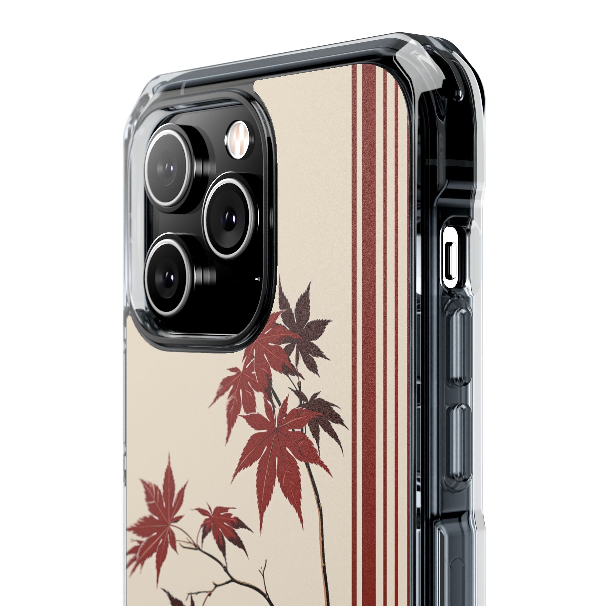 Red Impact MagSafe Phone Case for iPhone - Crimson Momiji Stripe