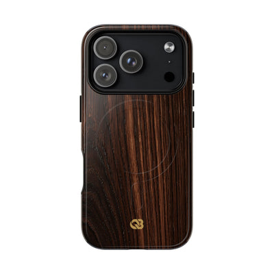 Brown Tough 2.0 Magsafe Phone Case for iPhone - Burnished Mahogany Grain