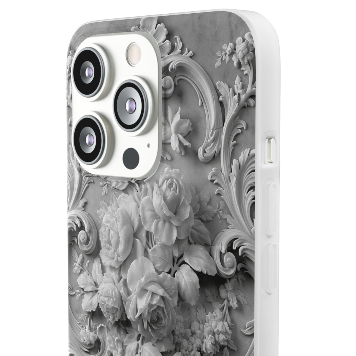 Rococo Marble Rose · Lite Phone Case for iPhone ·  White