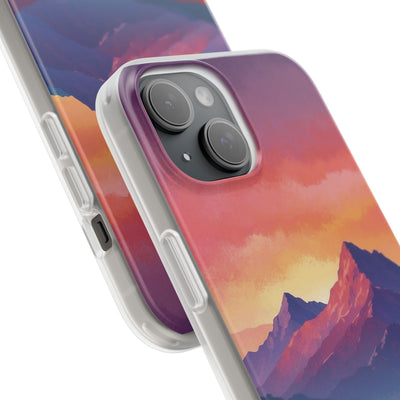 Crimson Mountain Dusk · Soft Custodia per iPhone