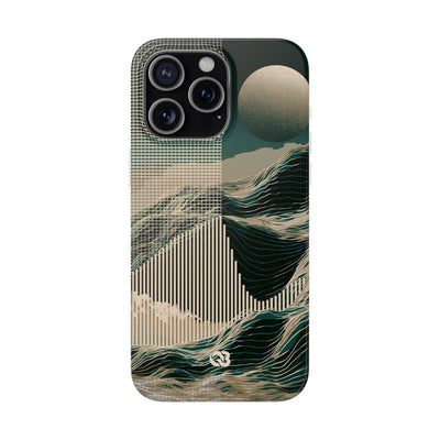 Green Lite Phone Case for iPhone - Lunar Moss Topography