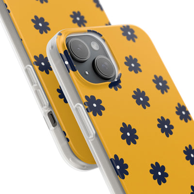 Navy Daisy Mustard · Soft Phone Case for iPhone