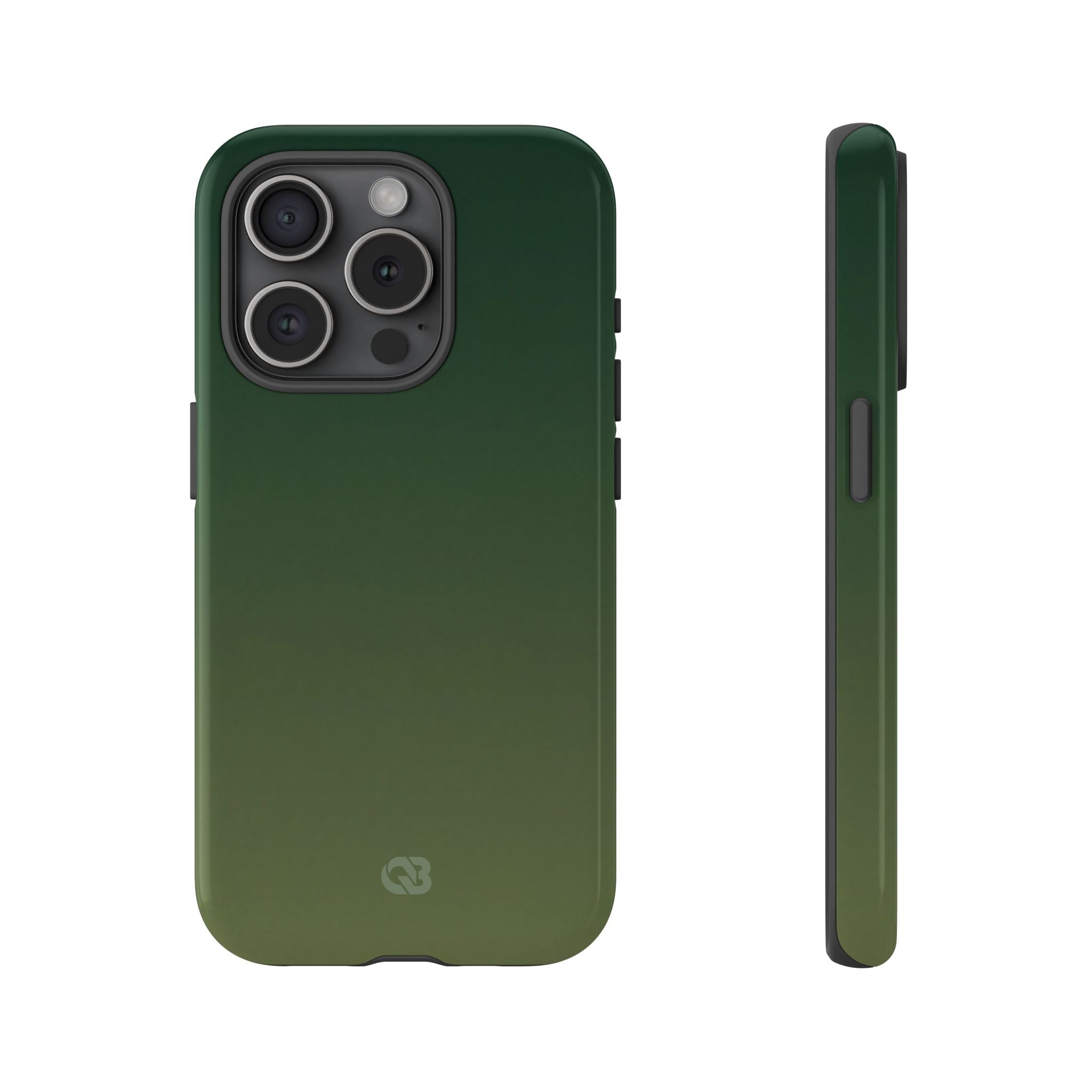 Green Tough Phone Case for iPhone - Shadow Moss Grain