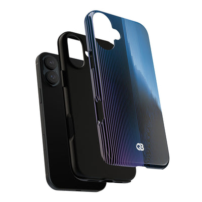 Blue Tough Phone Case for iPhone - Indigo Distortion Wave
