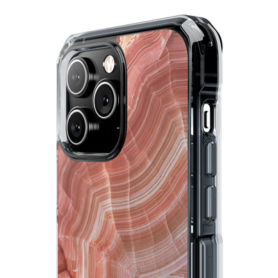 Blushing Rose Strata · Clear Impact Magnetic Phone Case for iPhone · Pink