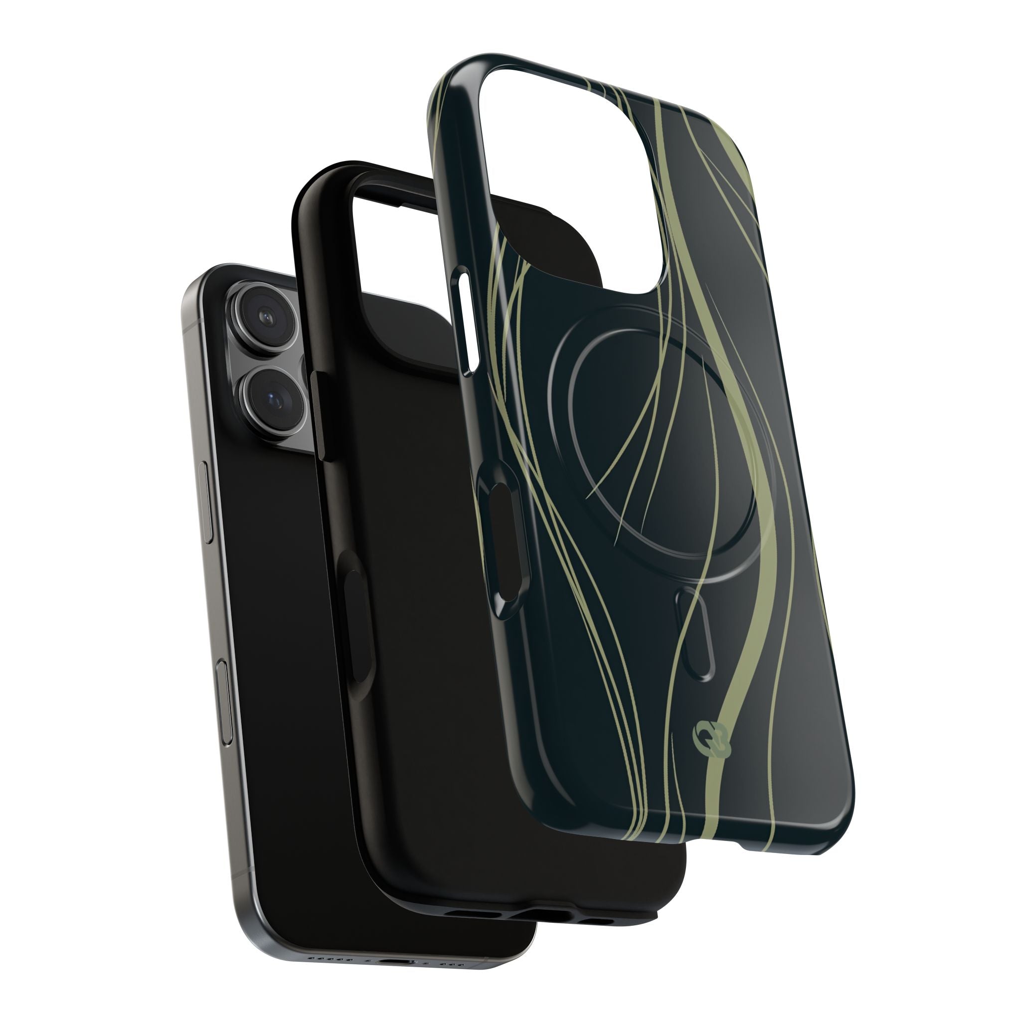 Green Tough 2.0 Magsafe Phone Case for iPhone - Obsidian Sage Flow