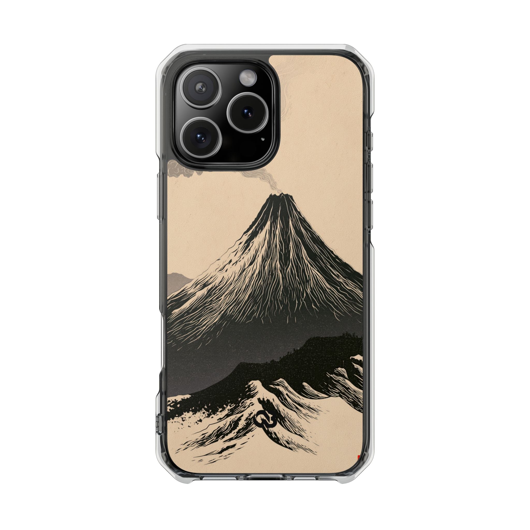 Beige Impact MagSafe Phone Case for iPhone - Obsidian Ink Summit