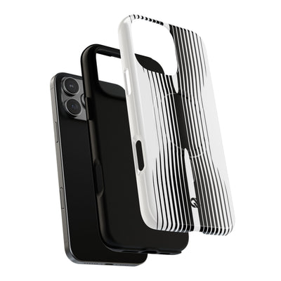 White Tough 2.0 Magsafe Phone Case for iPhone - Kinetic Mono Distortion