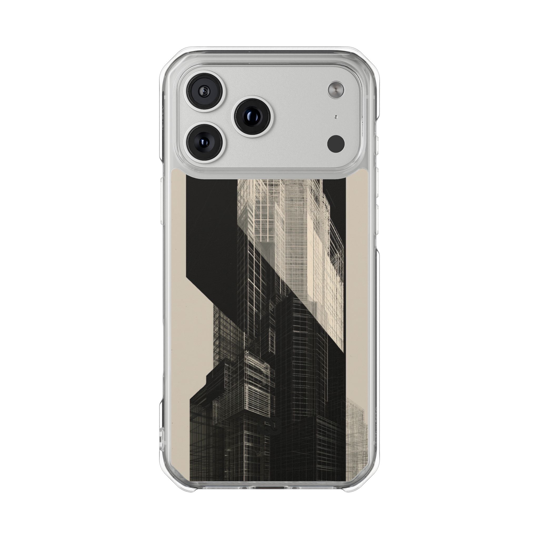Beige Impact MagSafe Phone Case for iPhone - Monolith Urban Grid