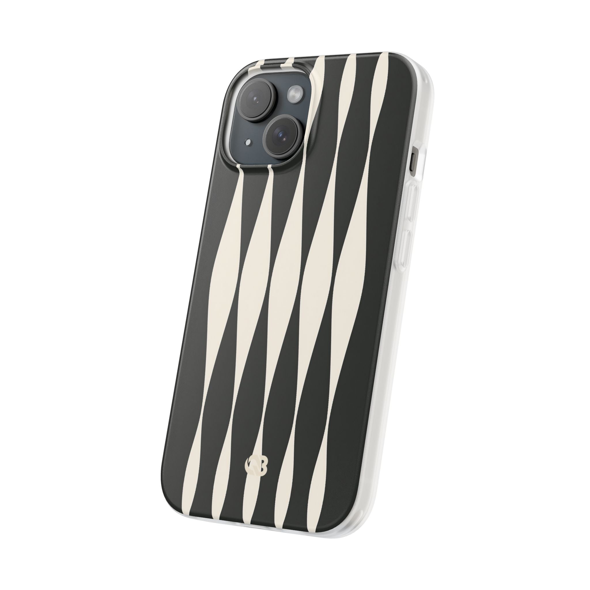 Black Lite Phone Case for iPhone - Ivory Spindle Grid