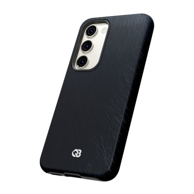Black Tough Phone Case for Samsung - Midnight Brushed Grain