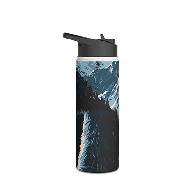 Nordic Arctic Bear · Insulated Water Bottle · Black