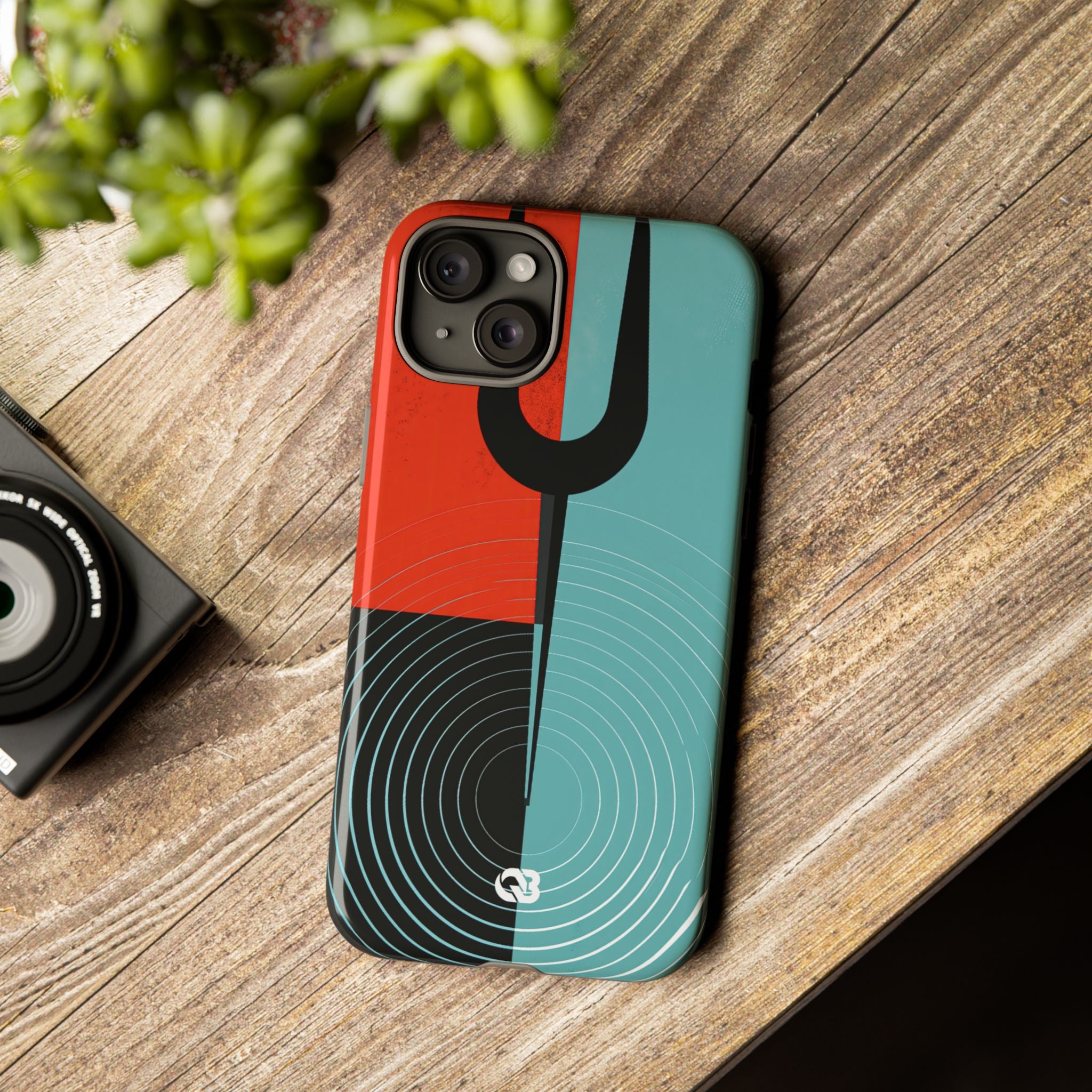 Teal Tough Phone Case for iPhone - Sonic Static Split