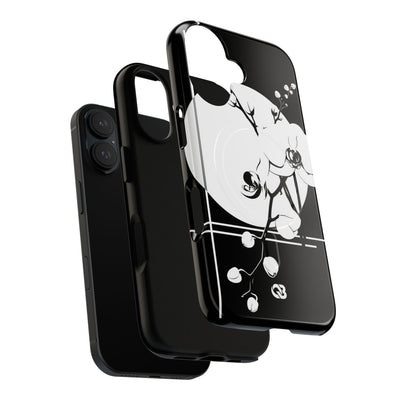 Black Tough 2.0 Magsafe Phone Case for iPhone - Lunar Orchid Grid