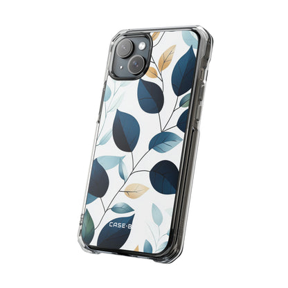 Navy Leaf Veins iPhone 15 Plus Case - Impact