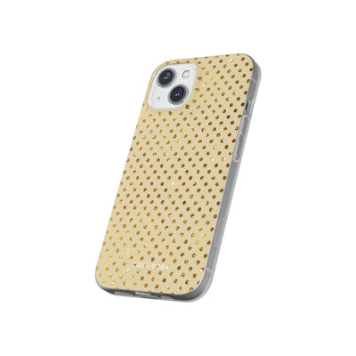 Guldglittergitter iPhone 14 Cover - Blød