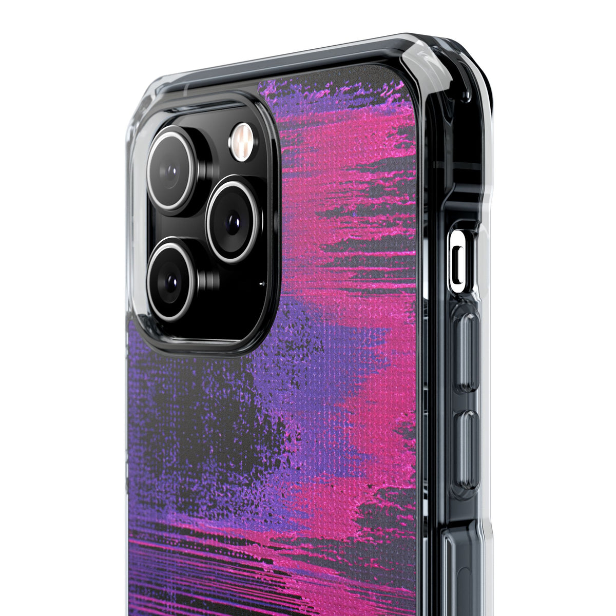 Neon Signal Shift · Clear Impact Magnetic Phone Case for iPhone · Purple