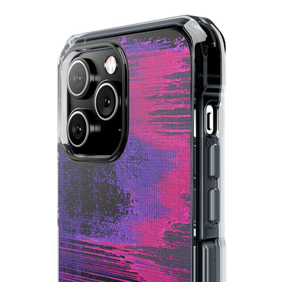 Neon Signal Shift · Clear Impact Magnetic Phone Case for iPhone · Purple