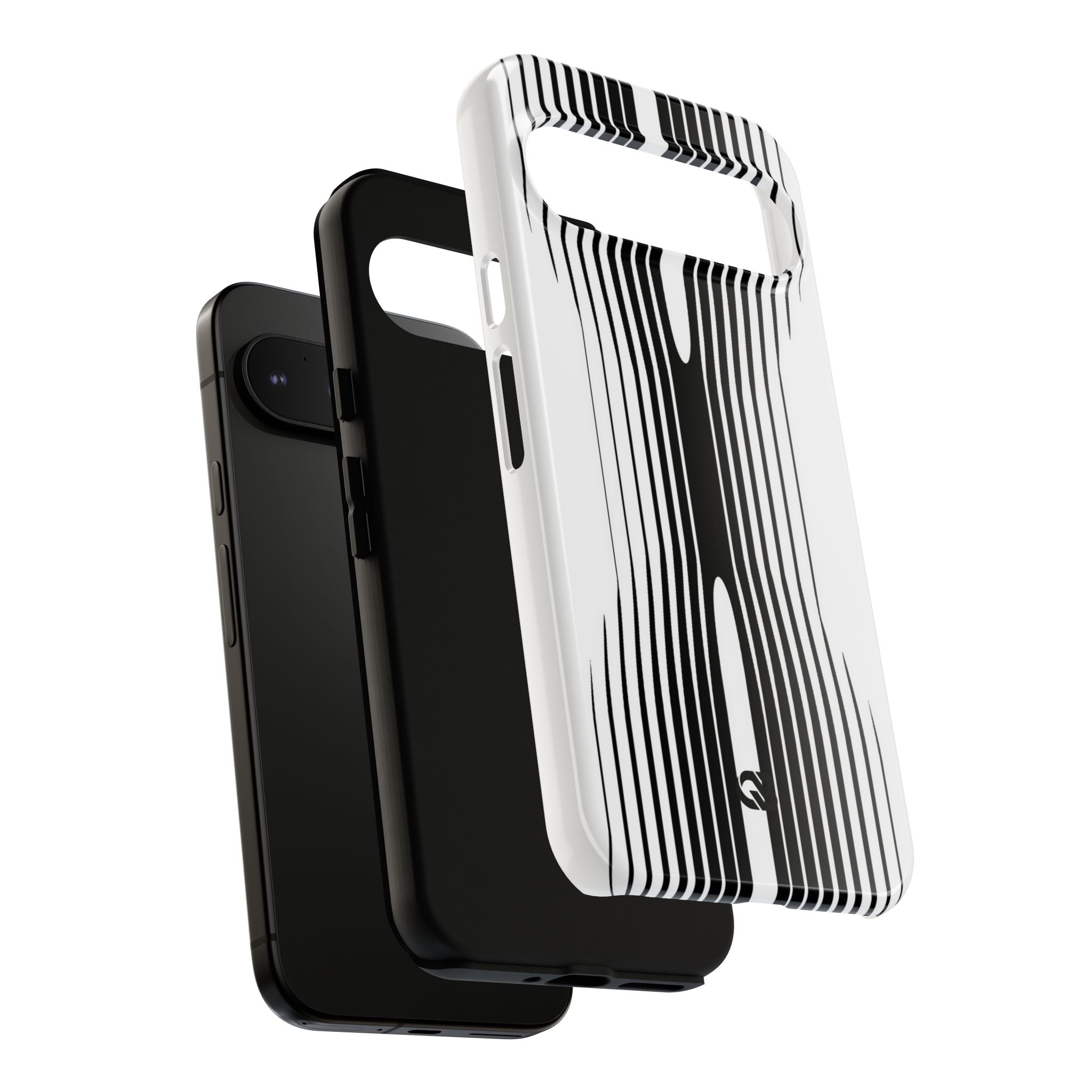 White Tough Phone Case for Google Pixel - Kinetic Mono Distortion