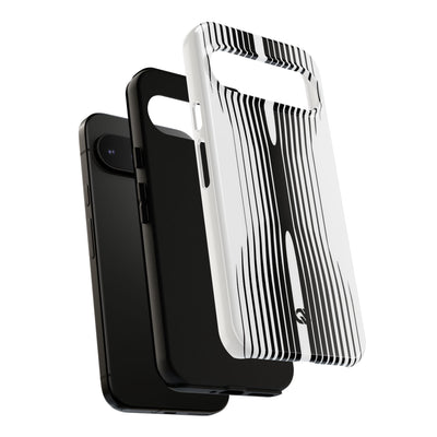White Tough Phone Case for Google Pixel - Kinetic Mono Distortion