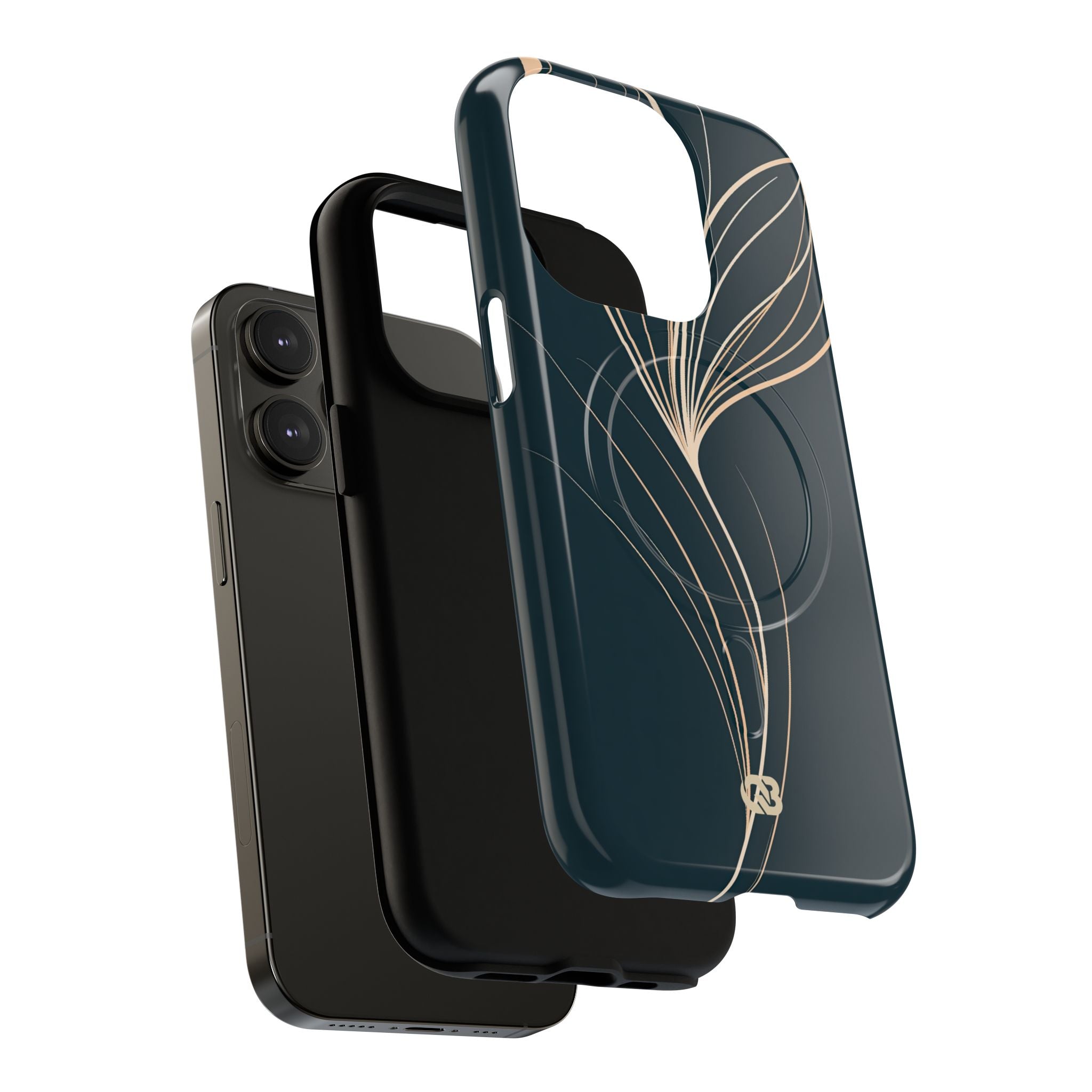 Teal Tough 2.0 Magsafe Phone Case for iPhone - Sandstone Silk Flora