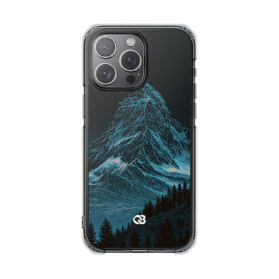 Glacial Alpine Peak · Clear Impact Magnetic Phone Case for iPhone · Blue