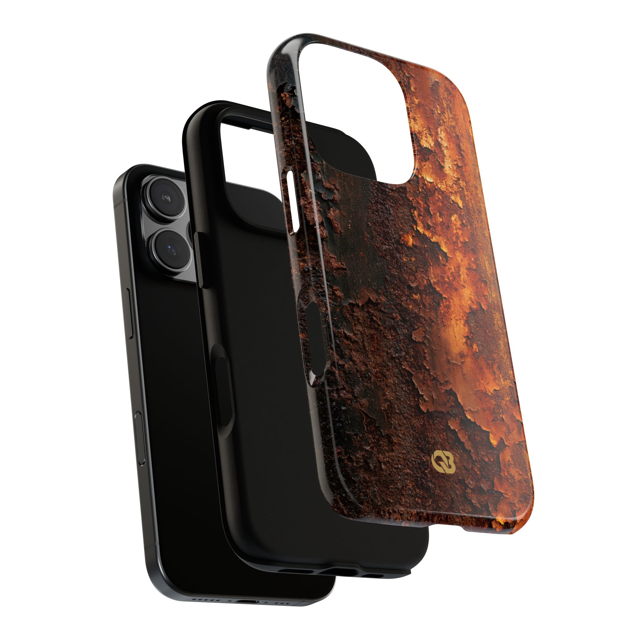 Orange Tough Phone Case for iPhone - Oxidized Iron Crust