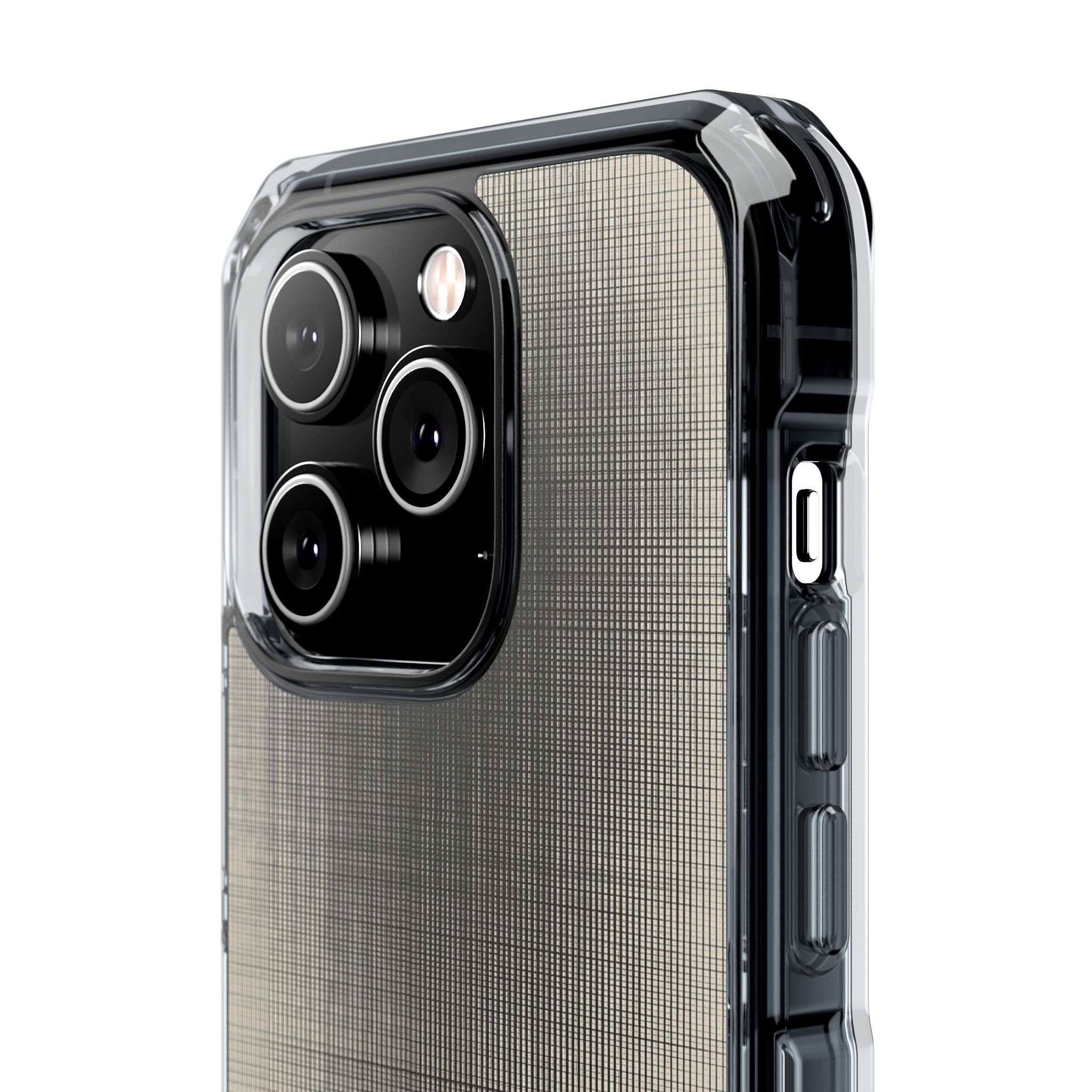 Beige Impact MagSafe Phone Case for iPhone - Carbon Screen Grid