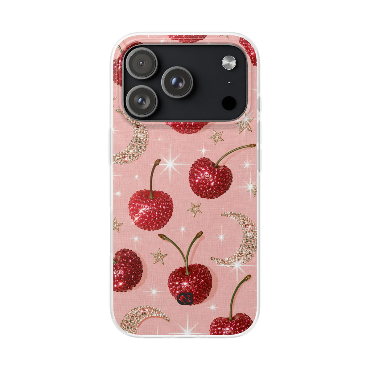 Bedazzled Ruby Cherries · Lite Phone Case for iPhone ·  Pink