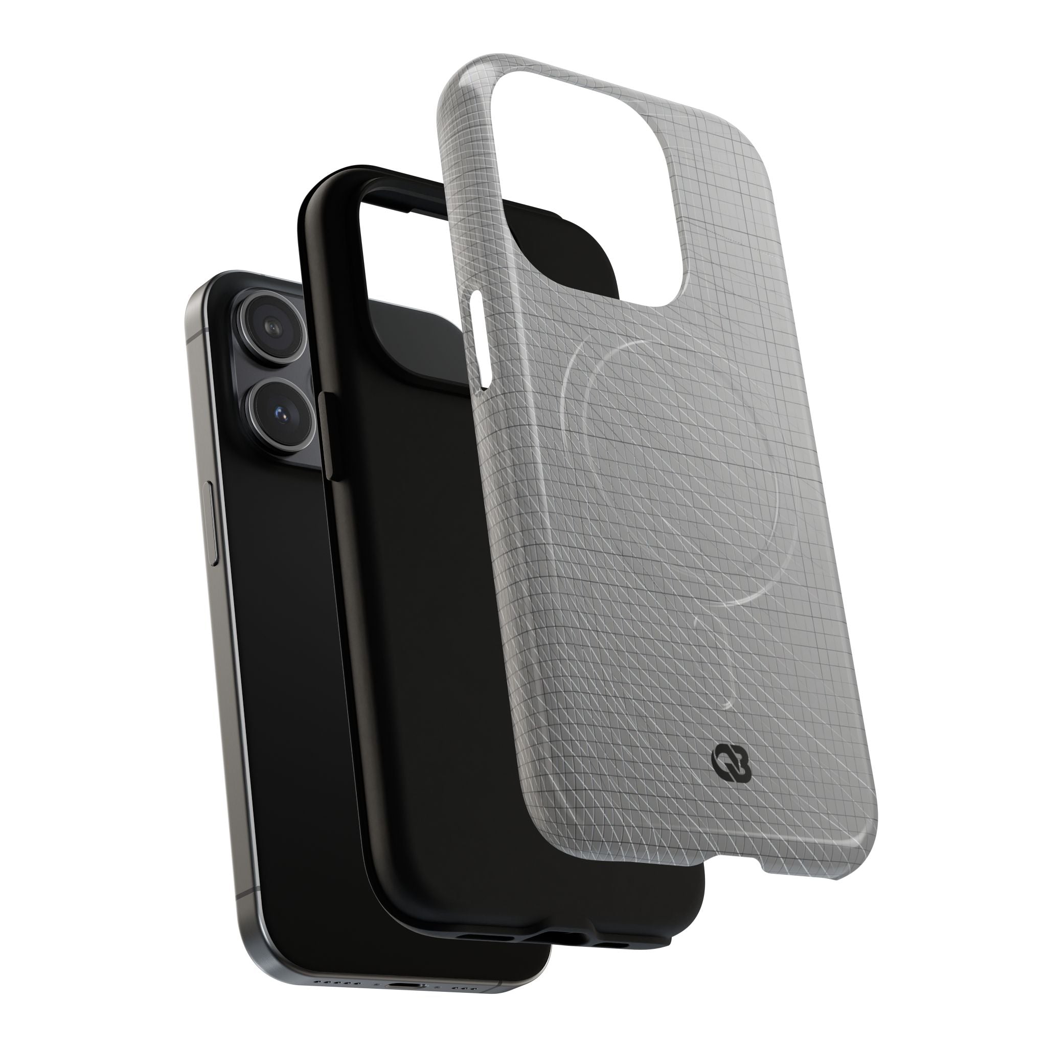 Grey Tough 2.0 Magsafe Phone Case for iPhone - Chrome Mesh Warp