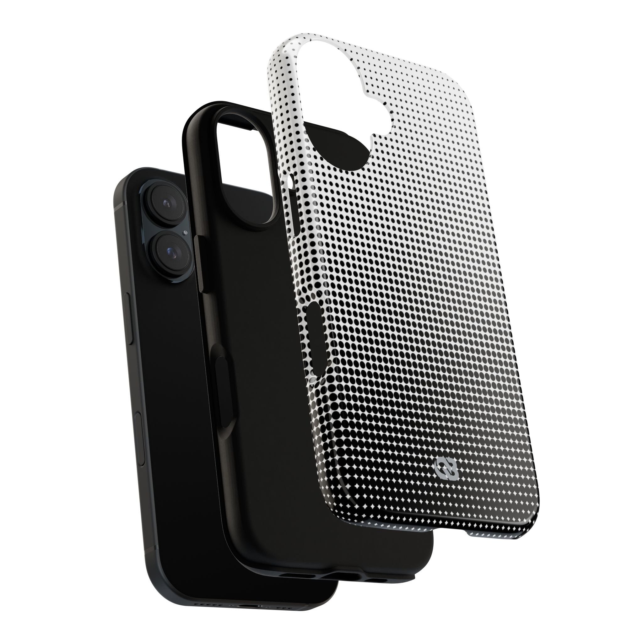 Black Tough Phone Case for iPhone - Obsidian Halftone Flux
