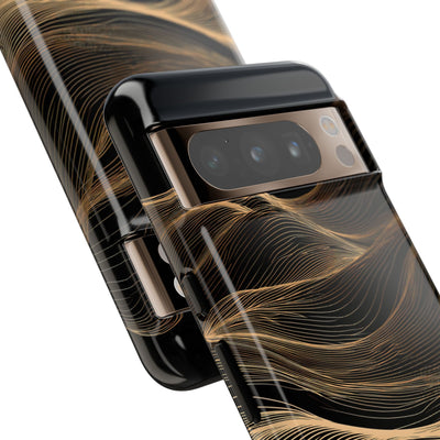 Black Tough Phone Case for Google Pixel - Copper Topo Ridge