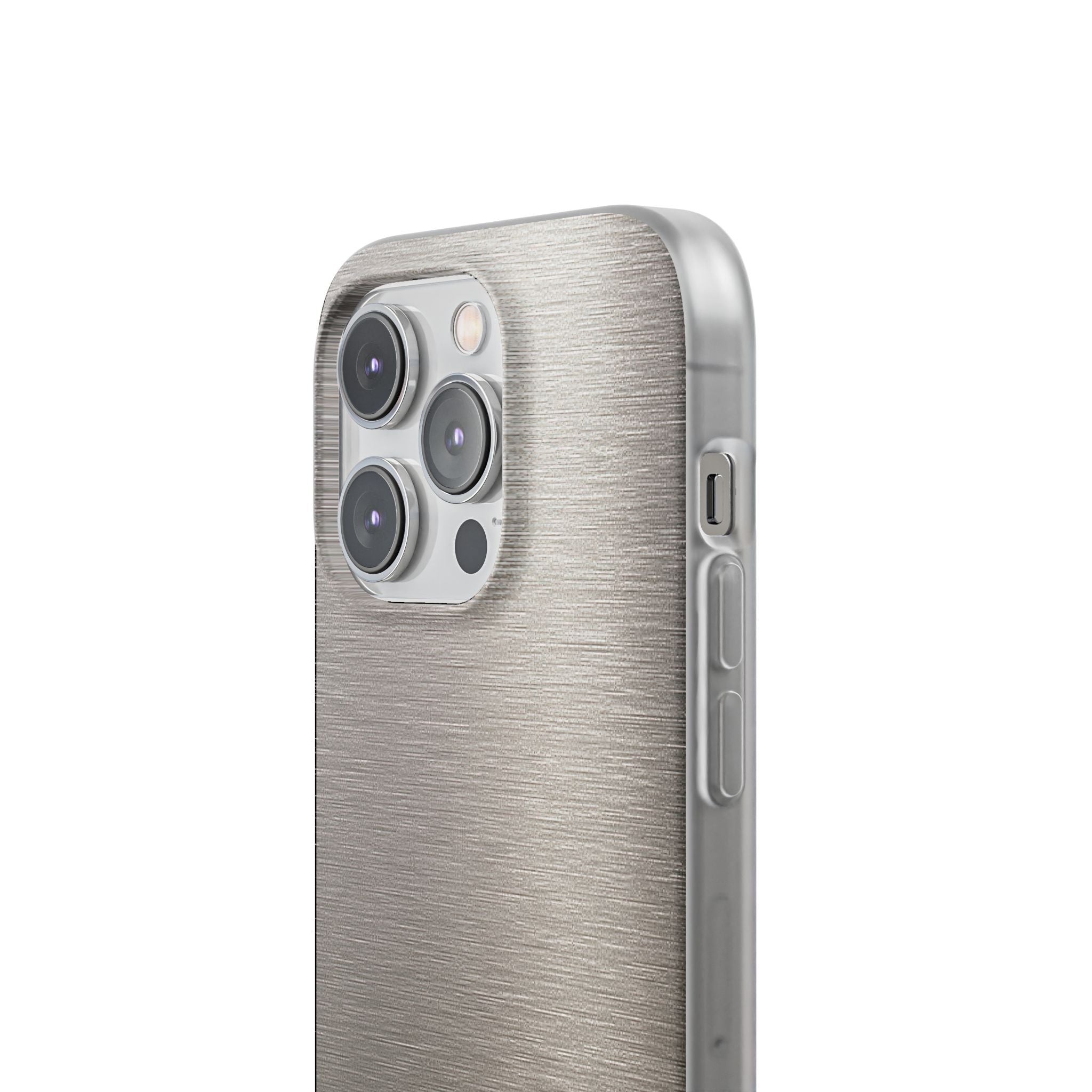 Grey Lite Phone Case for iPhone - Brushed Nickel Linen