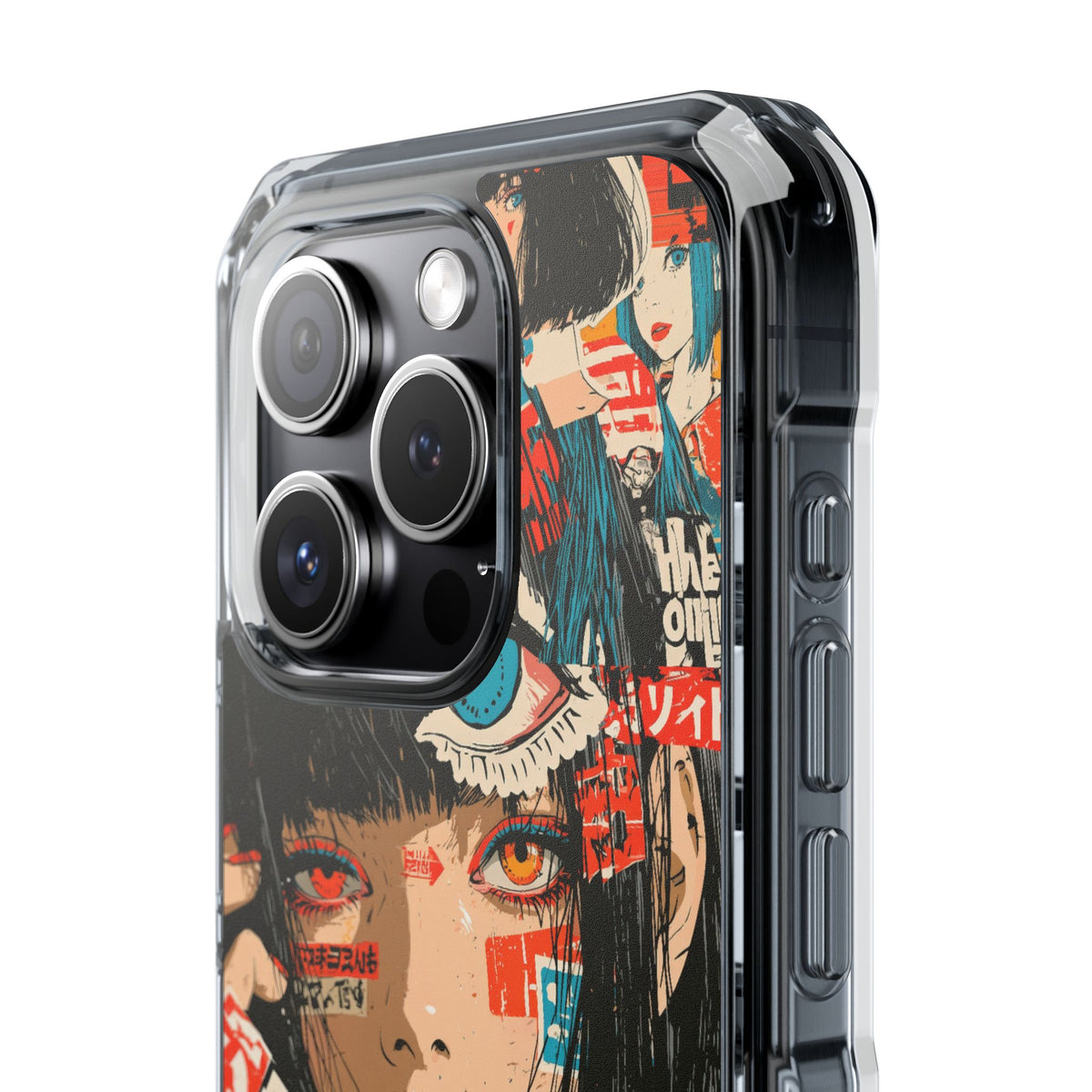 Shibuya Street Collage · Clear Impact Magnetic Phone Case for iPhone · Red