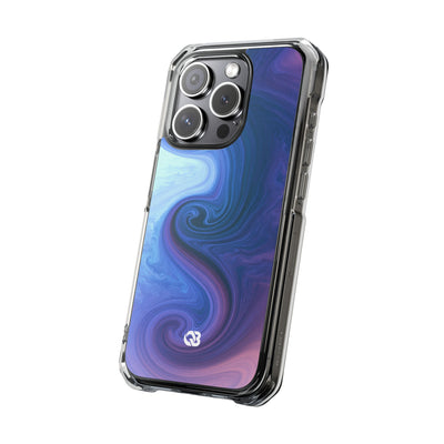 Azure Fluid Swirl · Clear Impact Magnetic Phone Case for iPhone · Blue